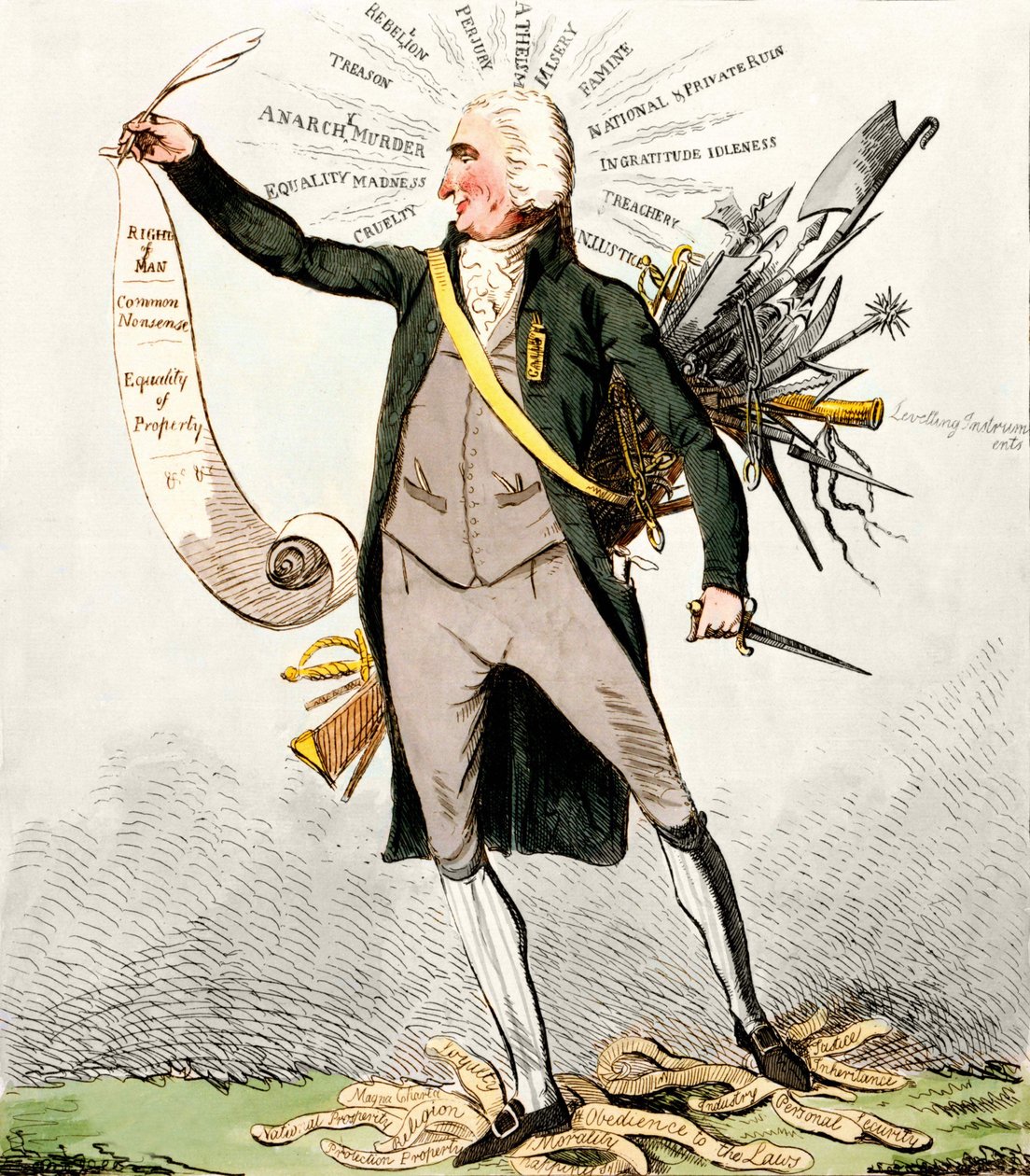 Thomas Paine (1737-1809), British writer and politician holding “Human Rights”. av Unknown artist