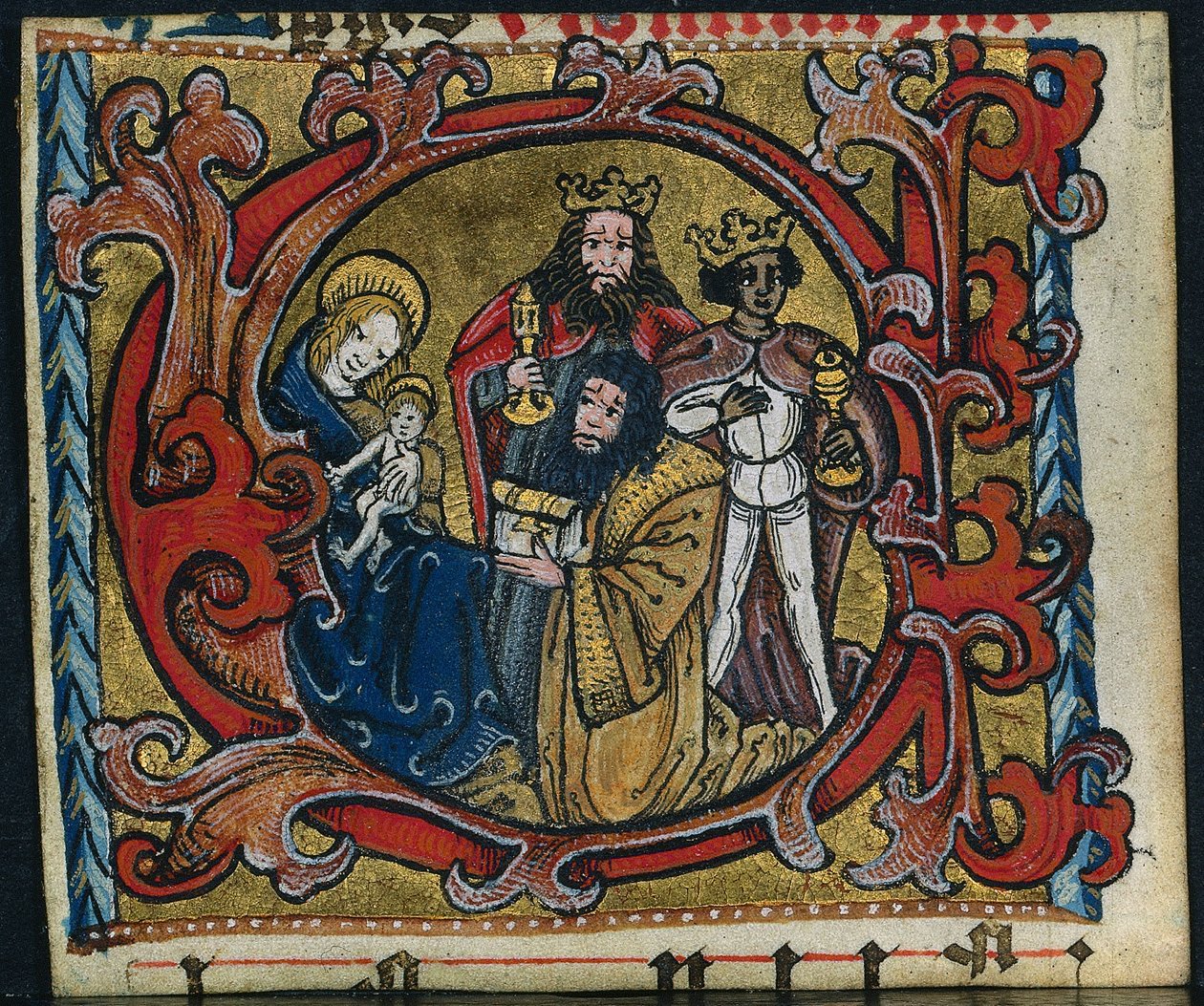 Three Cuttings from a Missal: Initial C with Adoration of the Magi av Unknown artist