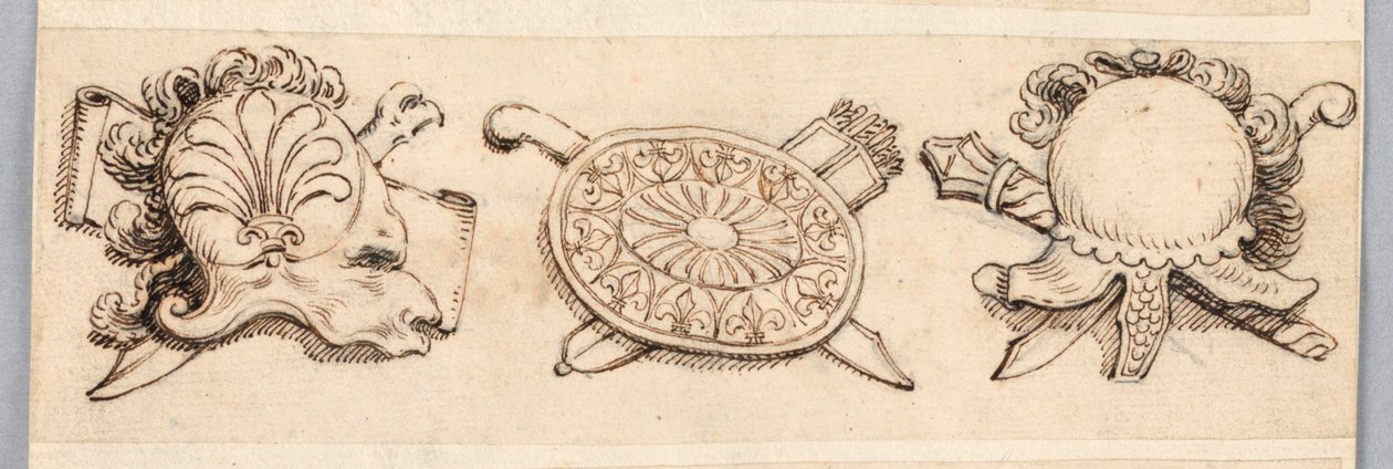Tre trofeer av Unknown artist