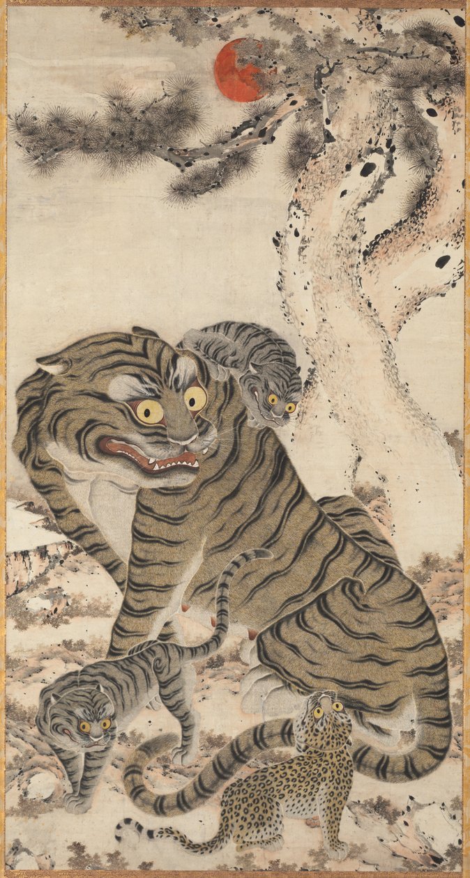 Tiger familie av Unknown artist