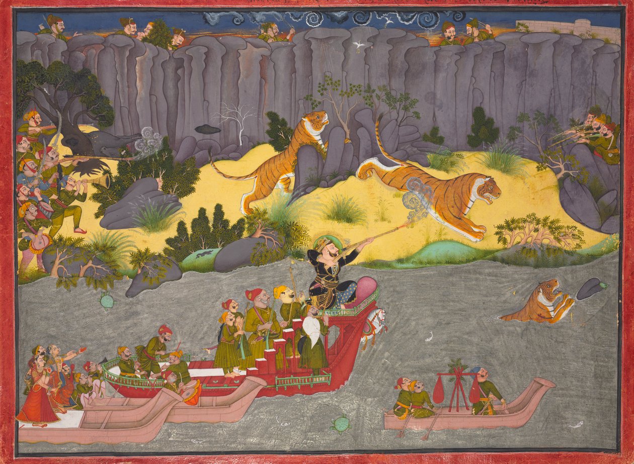 Tigerjakten til Raja Ram Singh II av Unknown artist