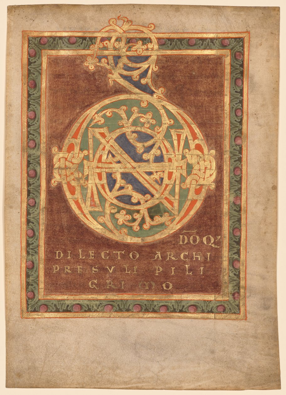 Tittelside til abbed Bernos "Tonarius:" Initial Domino av Unknown artist