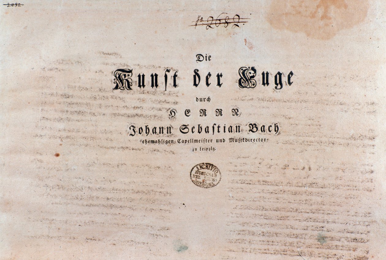 Tittelside til partituret til The Art of the Fugue, av Johann Sebastian Bach av Unknown artist