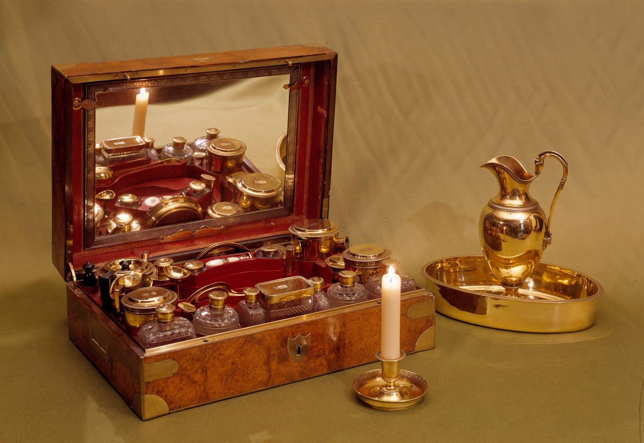 Reise nødvendigheter til toalettet. Privat samling fra 1700-tallet av Unknown artist