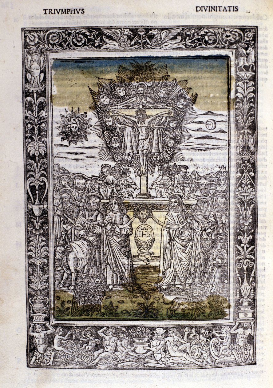 Triumf for gudene til Francesco Petrarca (Petrarca). Miniatyrer sd. Bibl. Trivulziana, Milano. av Unknown artist
