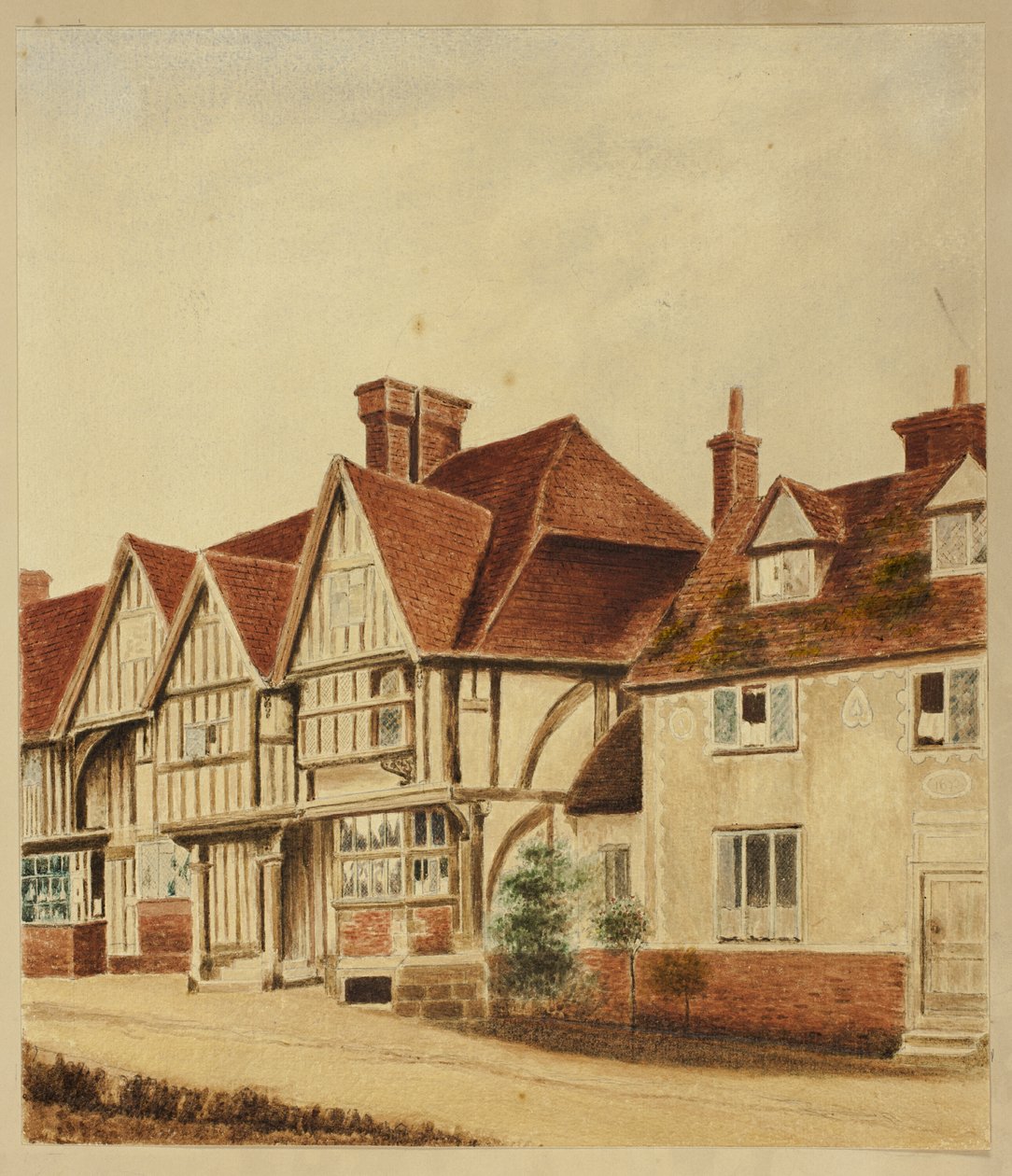 Tudor-husfronter av Unknown artist