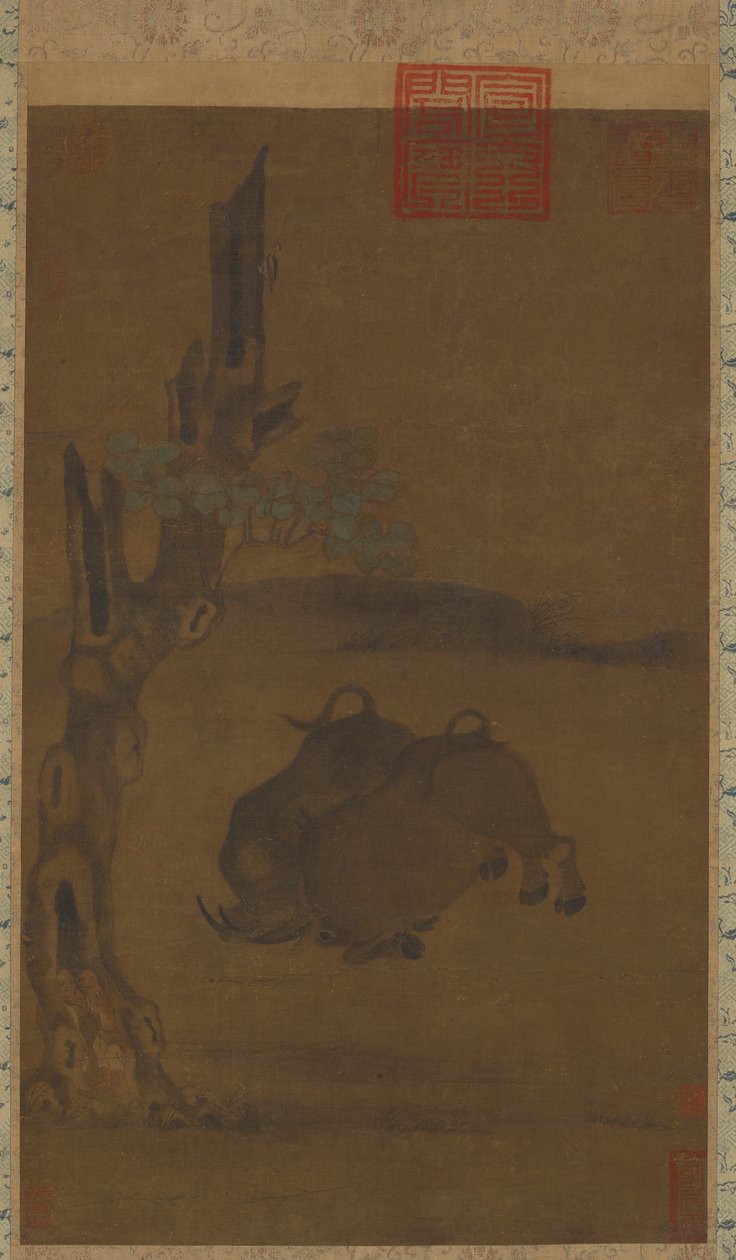 To kjempende vannbøfler av Unknown artist