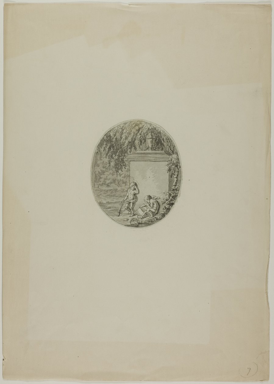Two Putti av Funerary Monument av Unknown artist