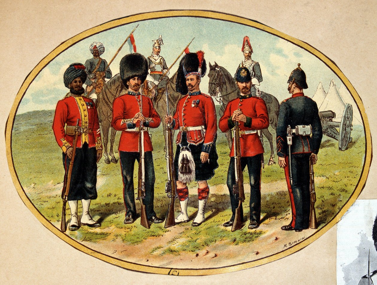 Typer av den britiske hæren, ca. 1890 av Unknown artist