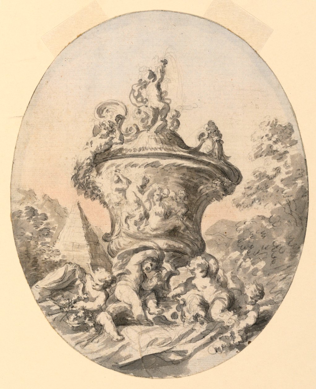 Vase i Landskap av Unknown artist