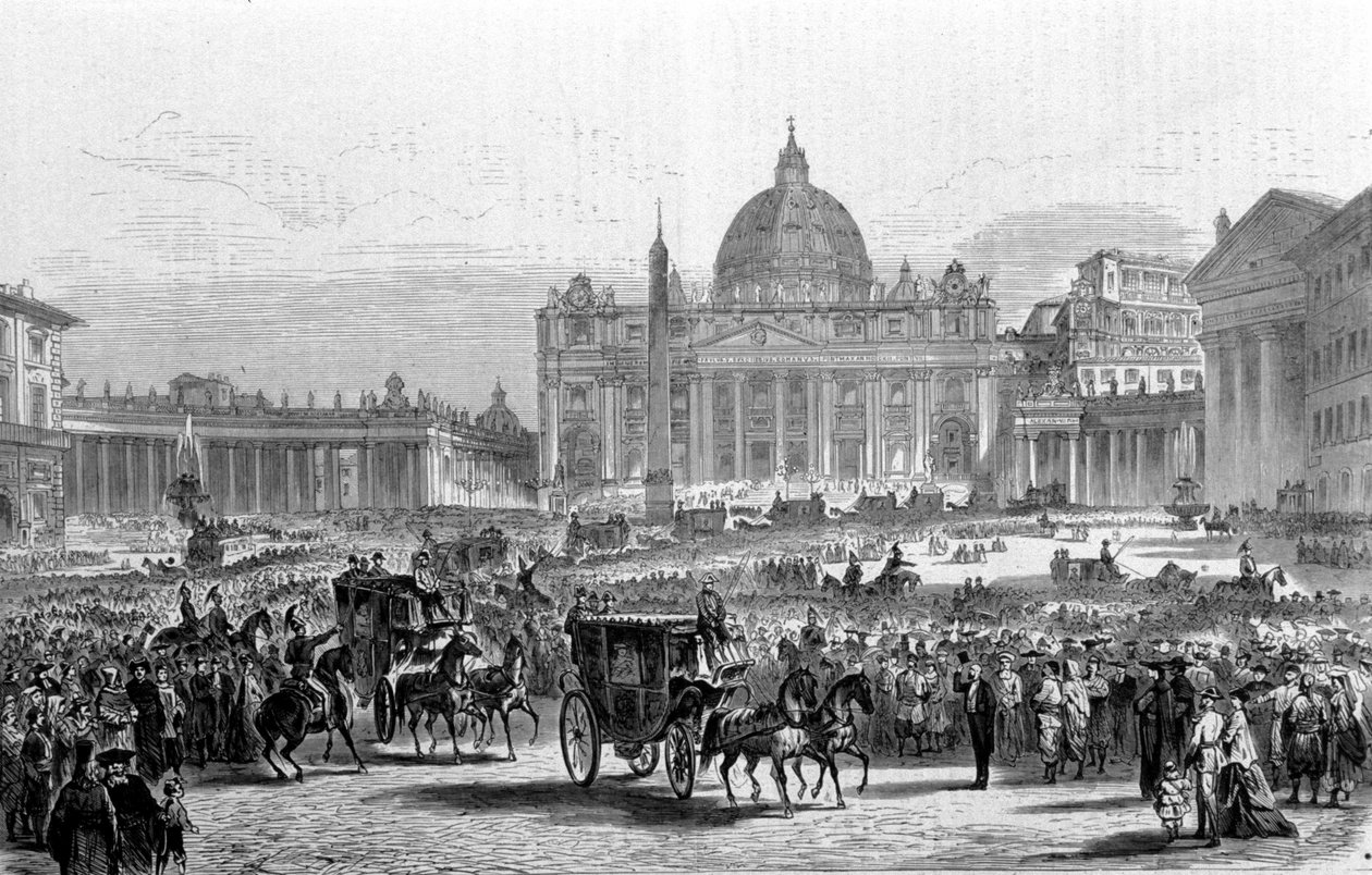 Vatikankonsilet I. Roma, Petersplassen på en dag med konsilets generalsesjon. 1870 av Unknown artist