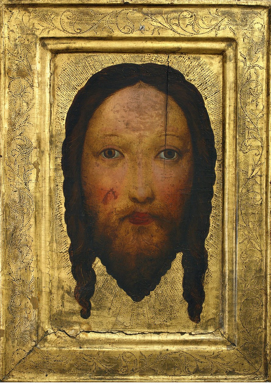 Vera-ikon (eller Kristi hode) - Anonym. Tempera på panel, størrelse: 44,7x32,2, ca 1400, Muzeum Narodowe, Warszawa av Unknown artist