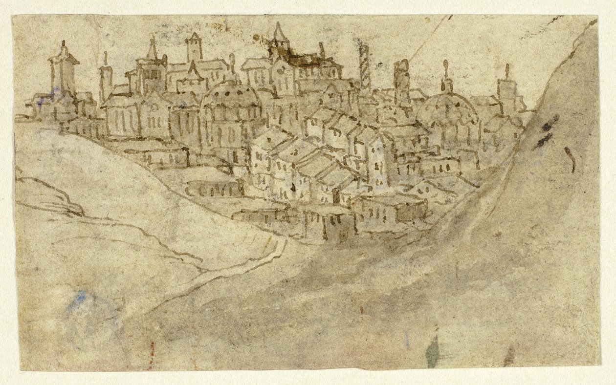 Utsikt over Hill Town av Unknown artist