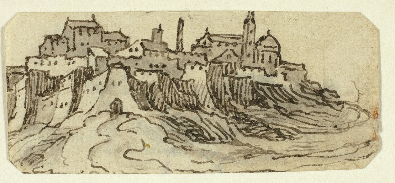 Utsikt over Hill Town med katedralen av Unknown artist