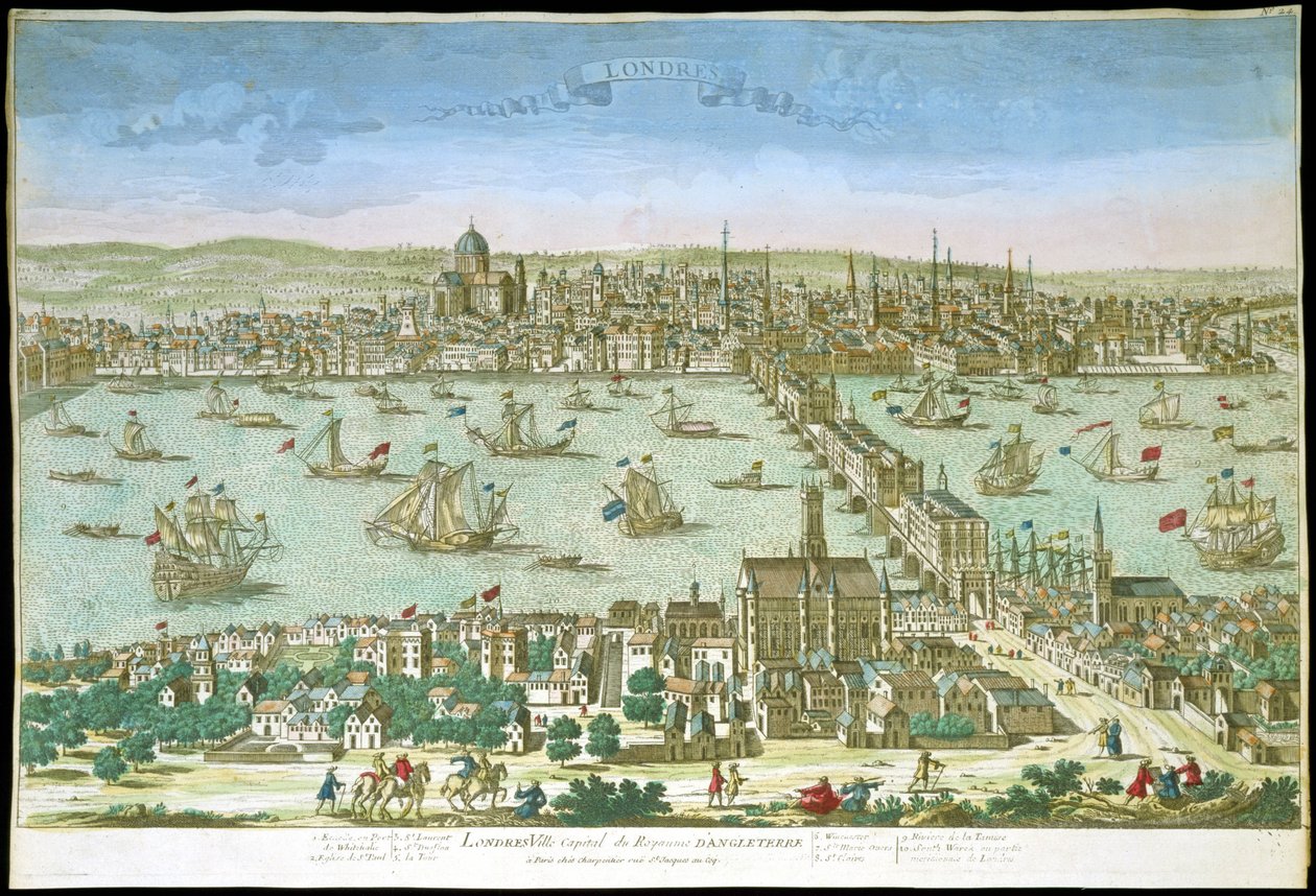 Utsikt over London på begynnelsen av 1700-tallet. av Unknown artist