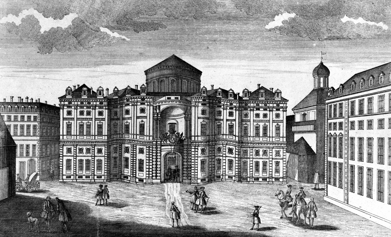 Utsikt over Palazzo Carignano (Palazzo Carignan) i Torino av Unknown artist