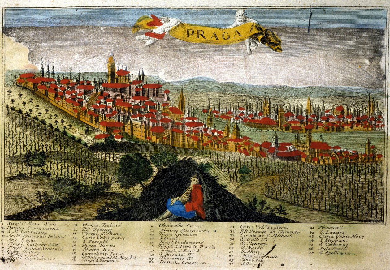 Utsikt over Praha på 1700-tallet. av Unknown artist