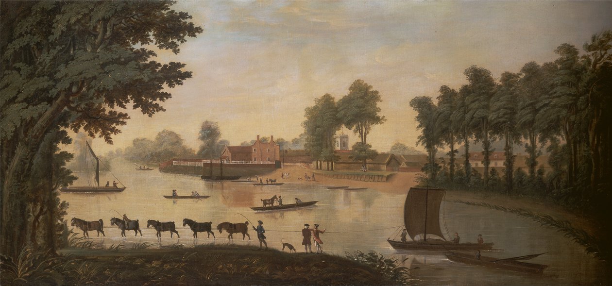 Utsikt over Shepperton ved Themsen av Unknown artist