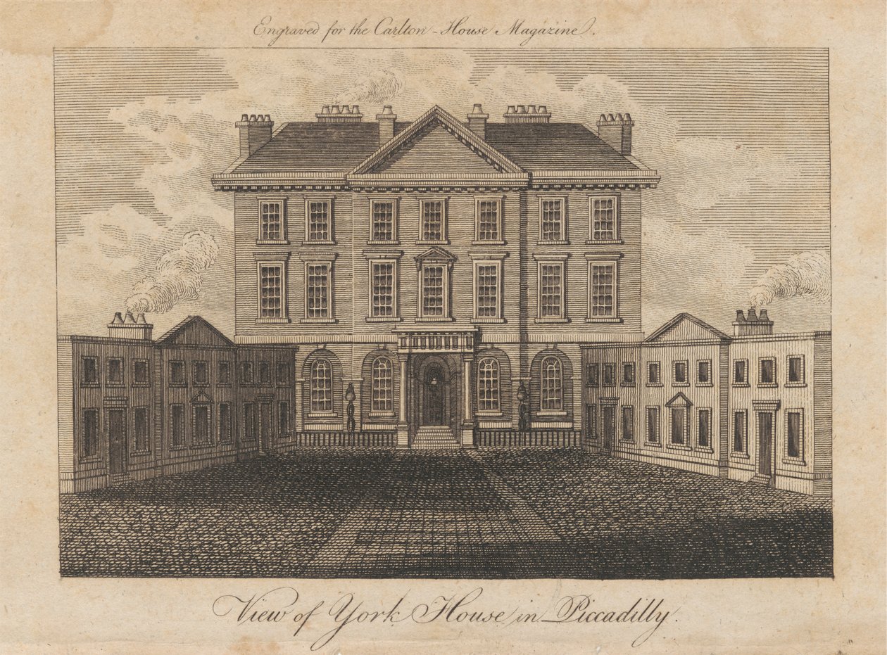 Utsikt over York House i Piccadilly av Unknown artist
