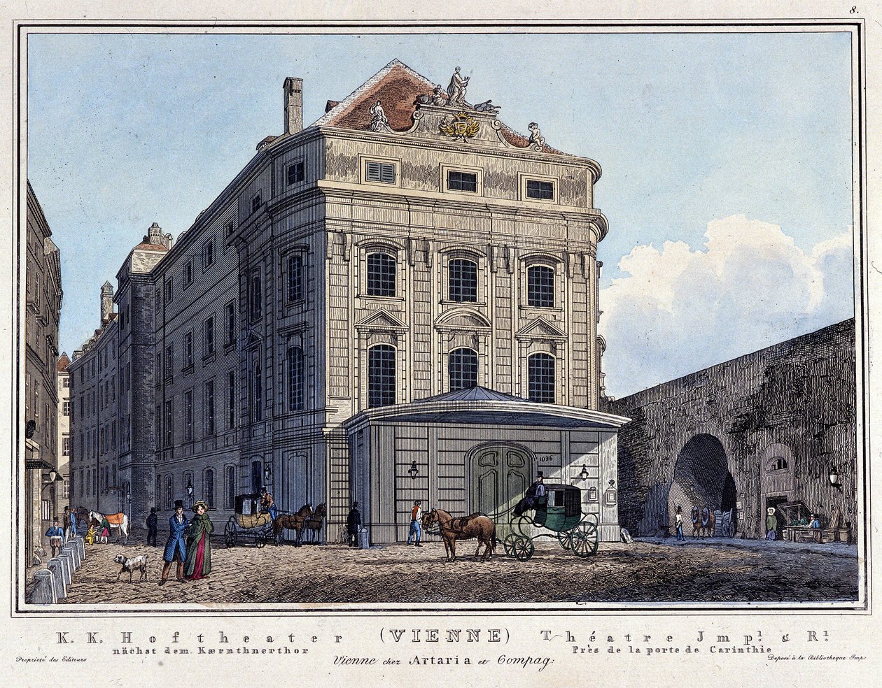 Utsikt over National Hoftheater i Wien på 1800-tallet. av Unknown artist