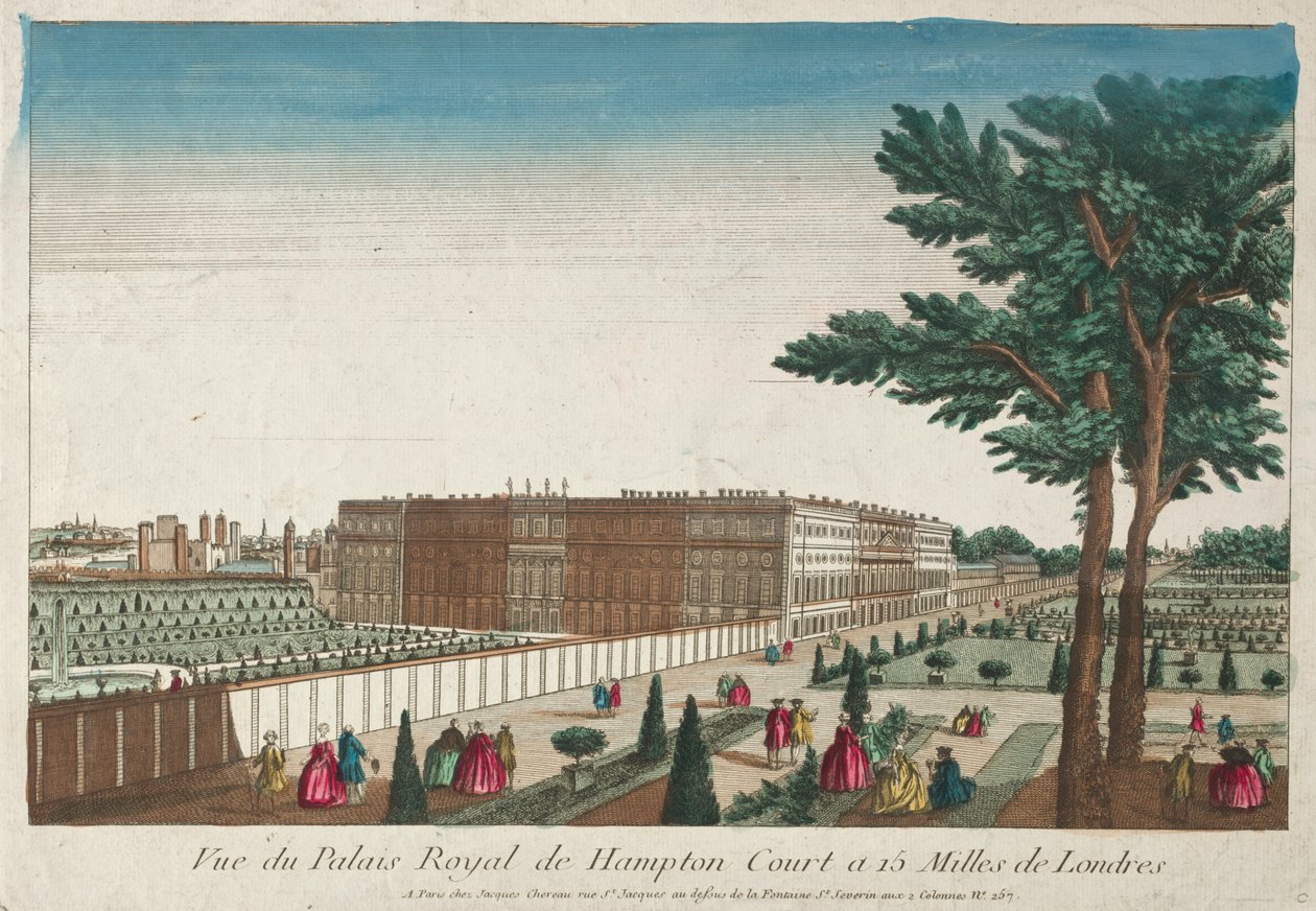 Utsikt over det kongelige palasset i Hampton Court av Unknown artist