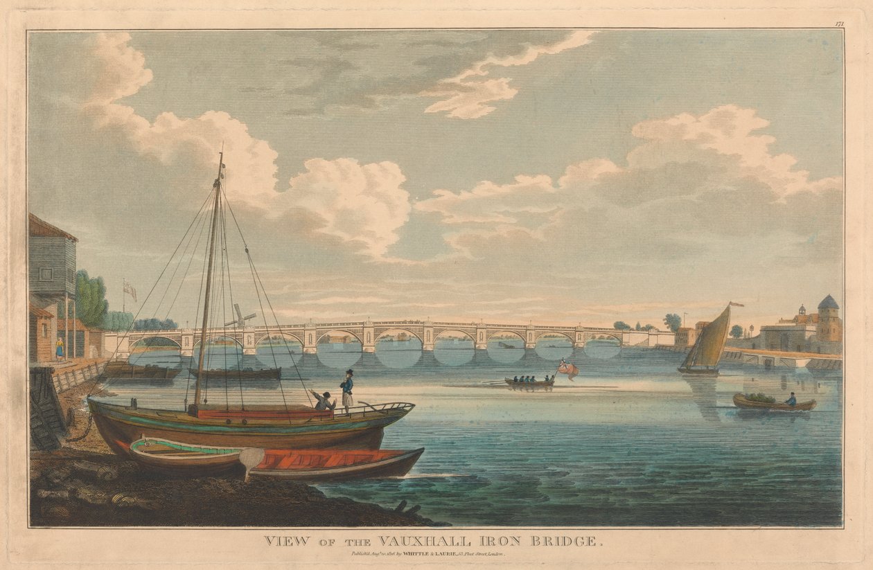 Utsikt over Vauxhall Iron Bridge av Unknown artist