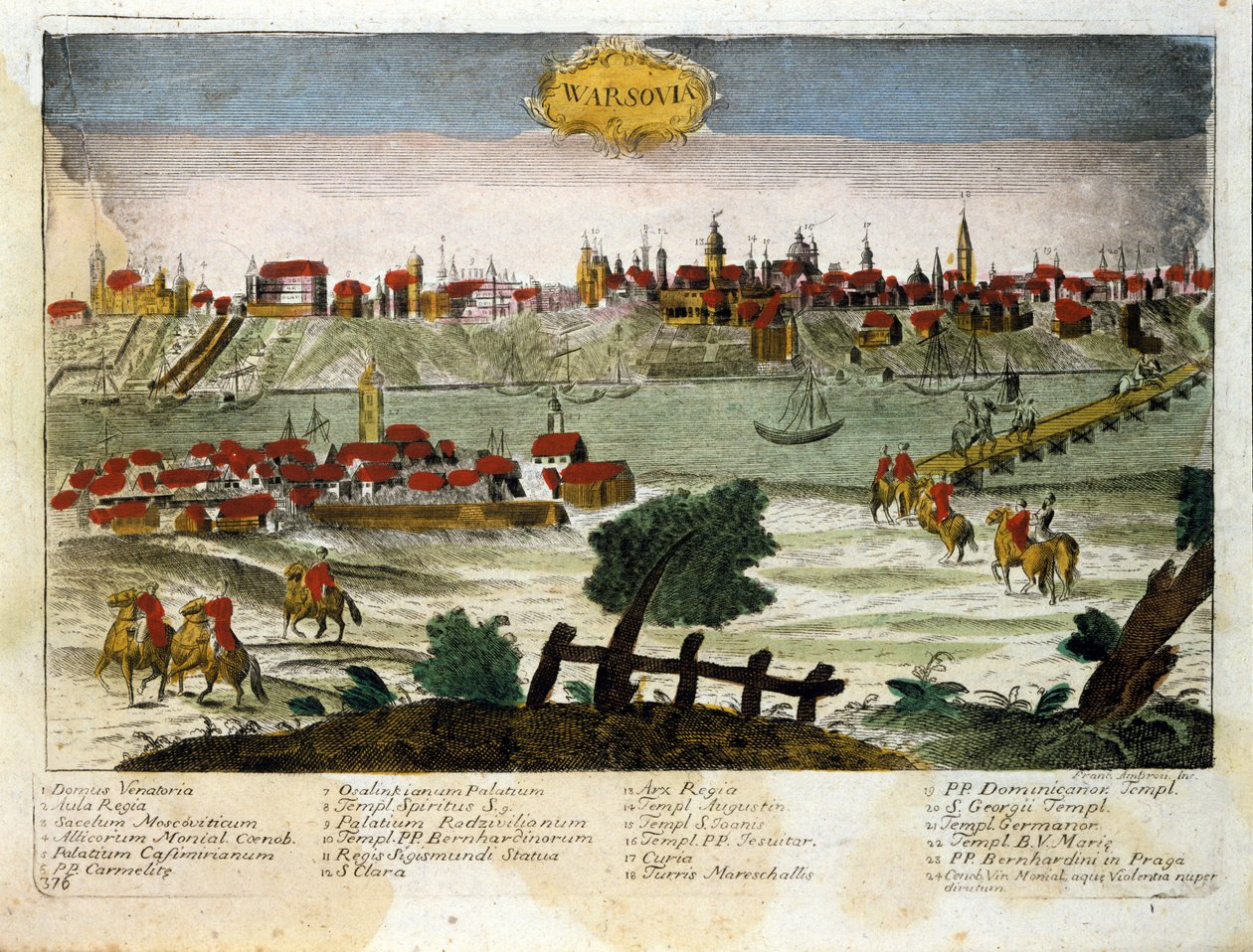 Utsikt over byen Warszawa i Polen. Slutten av 1700-tallet av Unknown artist