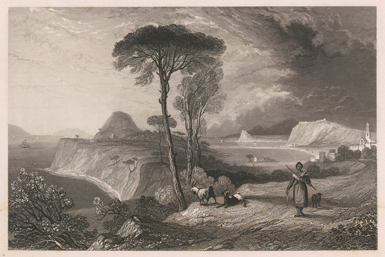 Utsikt over den indiske kysten av Unknown artist