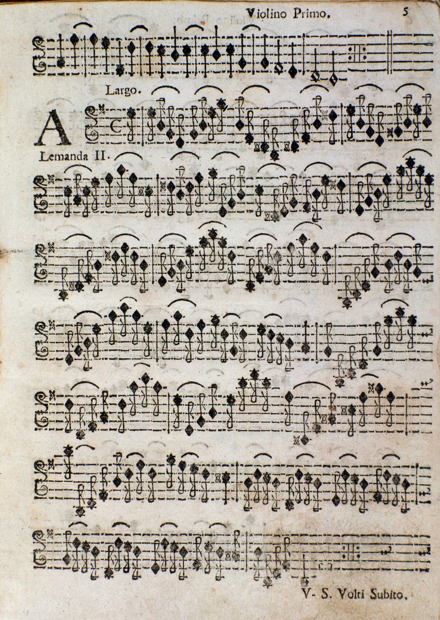 Fiolin. Noter for Balletto a 3, op. 3 av Thomas Albinoni (1701) av Unknown artist