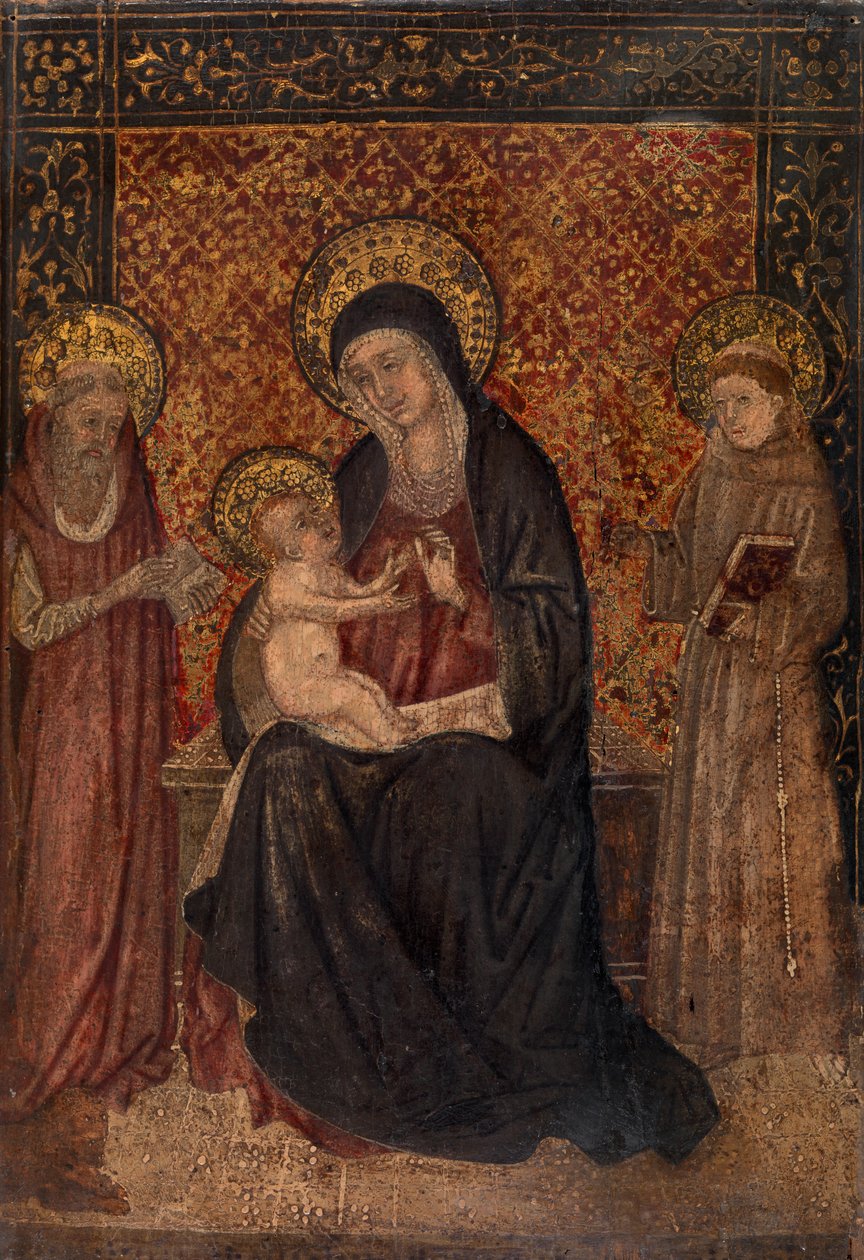 Jomfru og barn med de hellige Hieronymus og Frans av Assisi av Unknown artist