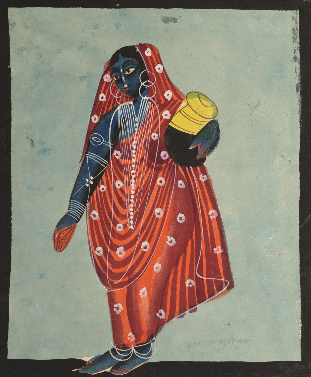 Vishnu i kvinnelig form av Mohini som bærer Amrita for gudene av Unknown artist