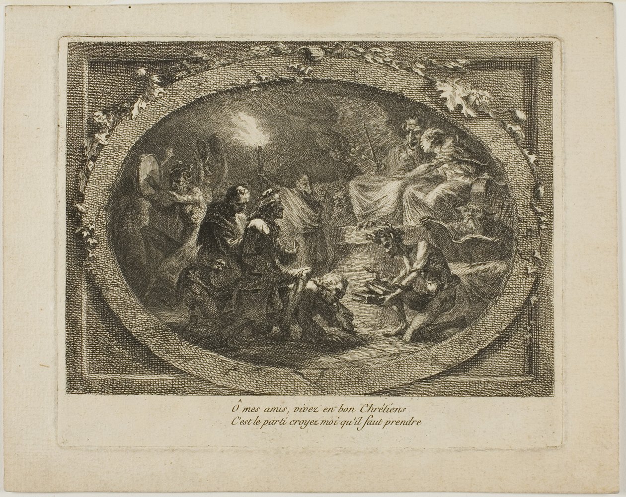 Voltaire på en satanisk fest av Unknown artist