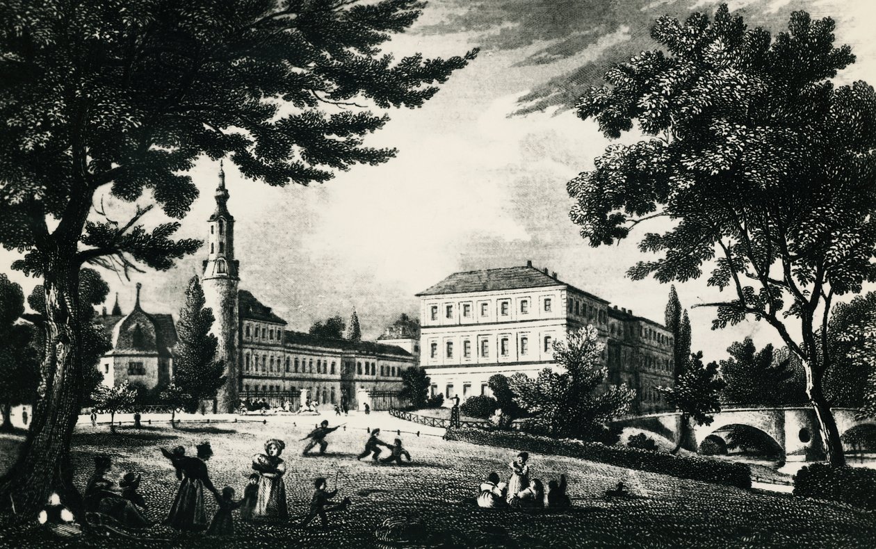 Weimar City Castle, gravering, Tyskland av Unknown artist
