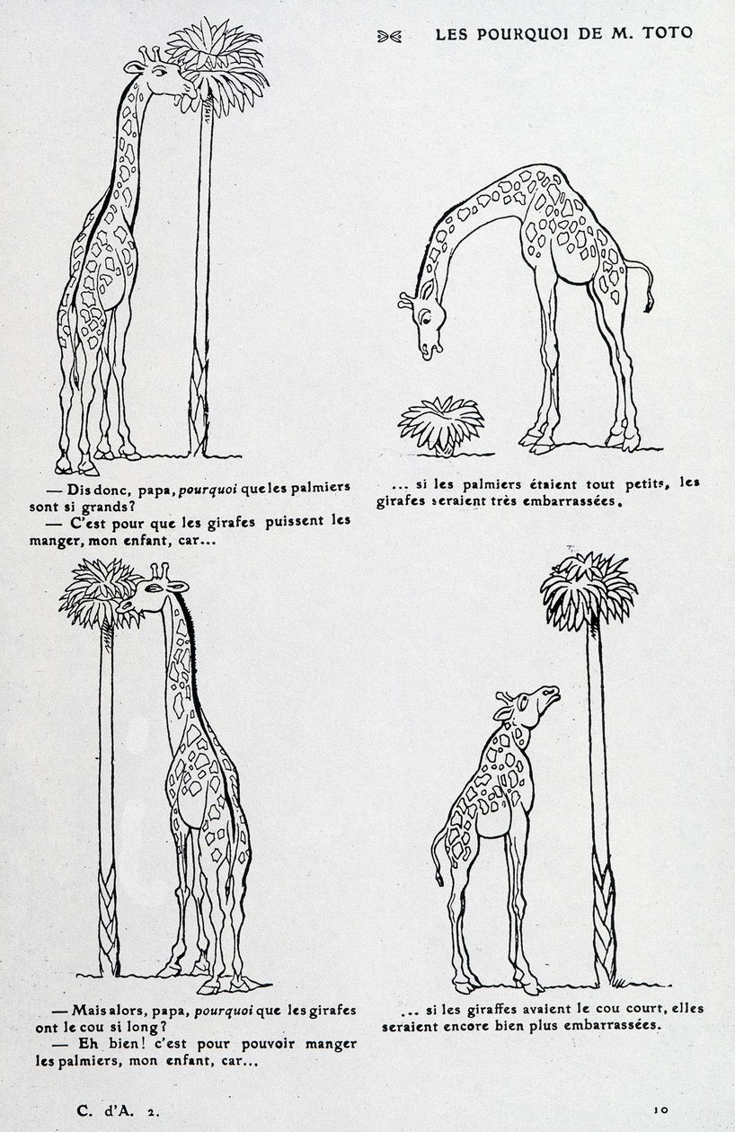 Hvorfor fra Mr. Toto: Hvorfor palmetreet er så stort og hvorfor sjiraffen har så lang hals. (komedie som bygger på Darwins teori) av Unknown artist