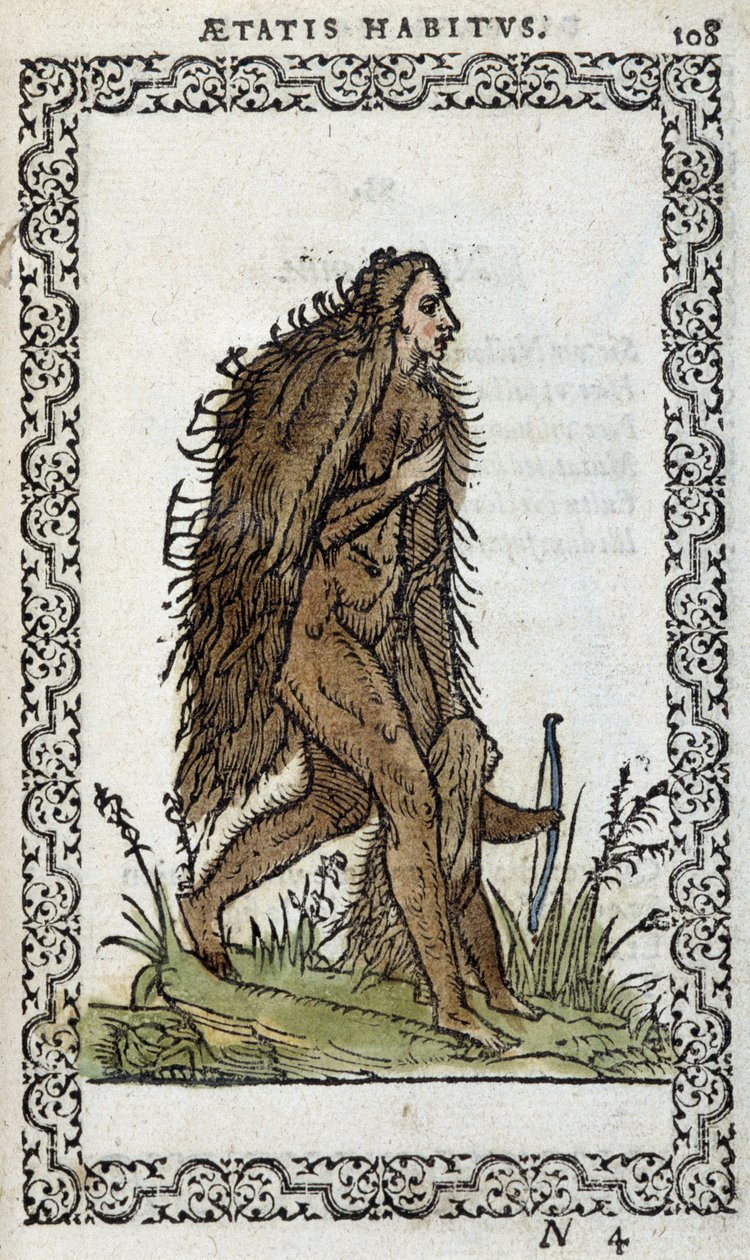 Vill kvinne og hennes barn - i "" Habits et effigies"" av Jean Sluperius av Unknown artist