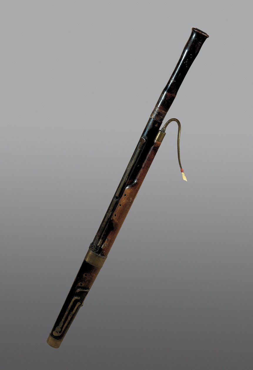 Blåseinstrument: 1700-talls fagott. Barcelona. Musee for musikk. av Unknown artist