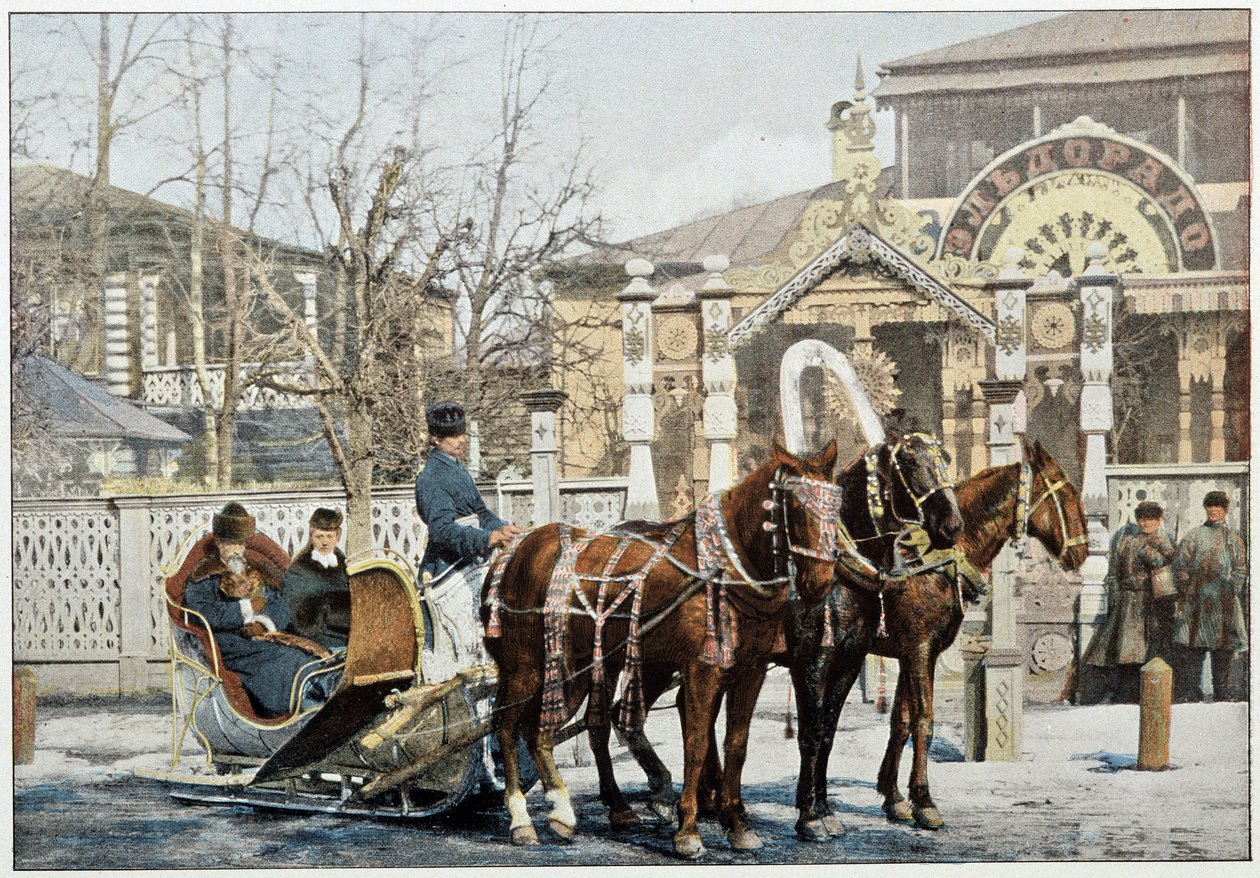 Vintertroika i Moskva - fotografering, slutten av 1800-tallet av Unknown artist