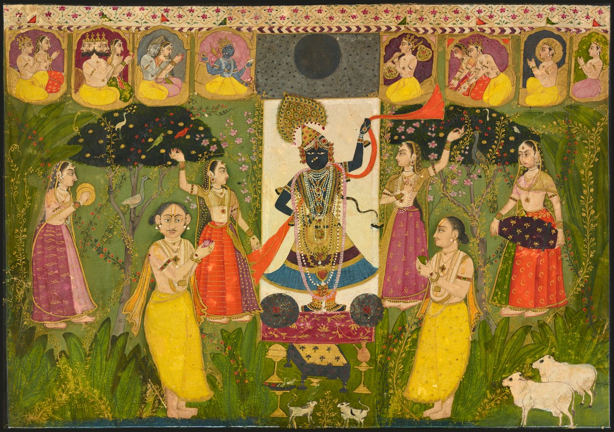Tilbedelse av Shri Nathji av Unknown artist