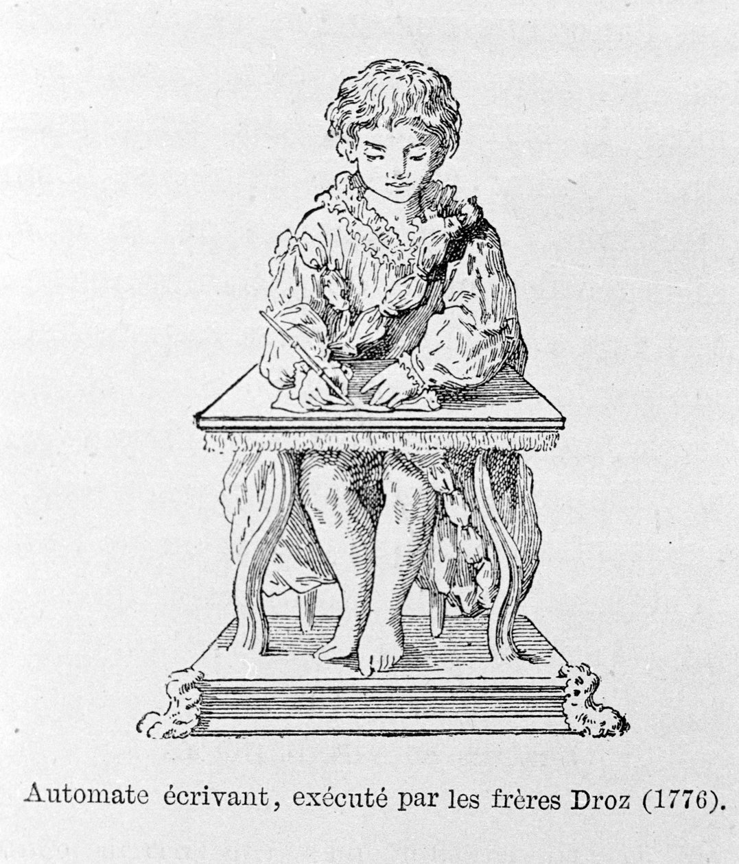 Forfatterautomat, vist av Droz-brødrene i 1776. av Unknown artist