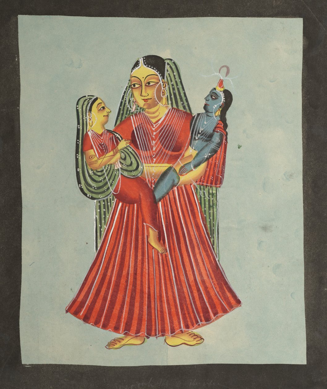 Yasoda Holding Krishna og Radha av Unknown artist