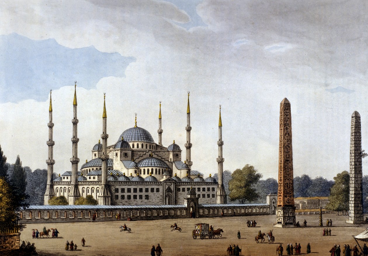 ntinopel. Moskeen til Saint Sophia (Hagia Sophia). Gravering fra slutten av 1800-tallet av Unknown artist
