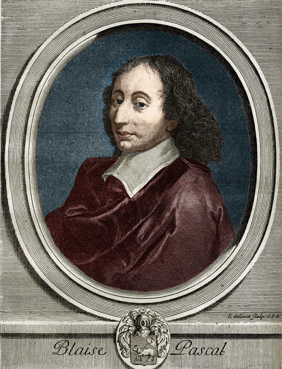 portrett av Blaise Pascal (1623-1662), fransk fysiker, matematiker og forfatter. av Unknown artist