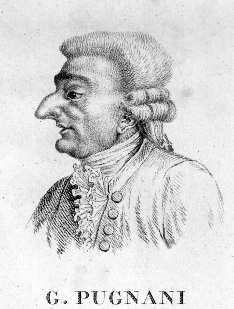 portrett av Gaetano Pugnani. Italiensk fiolinist og komponist (f i Torino av Unknown artist