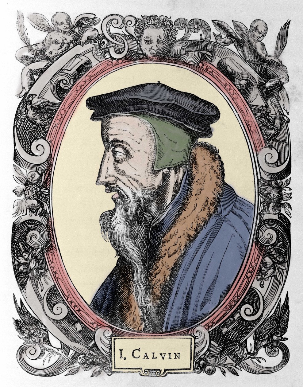 portrett av Jean Calvin (1509-1564), fransk religiøs reformator og forfatter. av Unknown artist