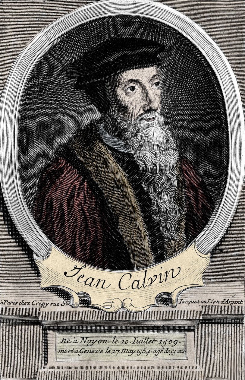 portrett av Jean Calvin (1509-1564), fransk religiøs reformator og forfatter. av Unknown artist