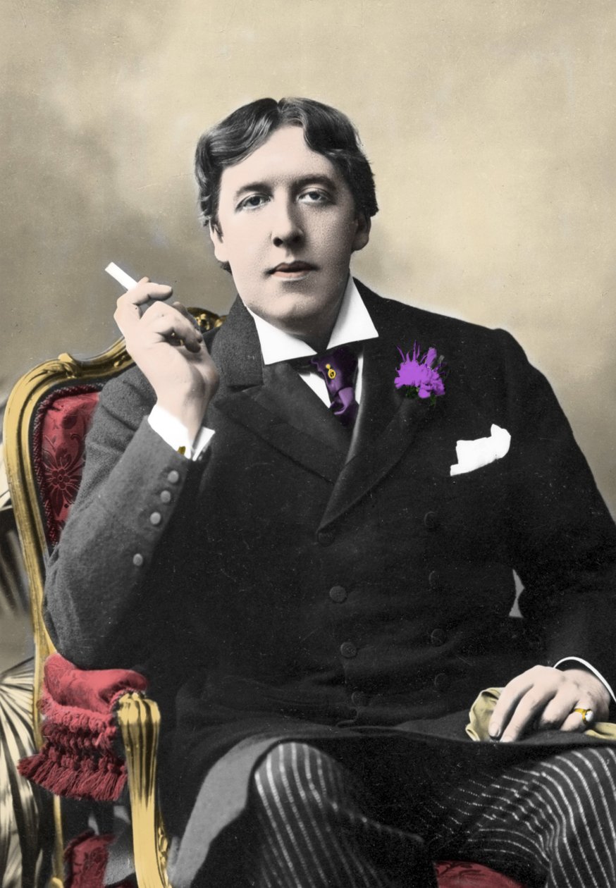 portrett av forfatteren Oscar Wilde. 1800-talls fotografi av Unknown artist