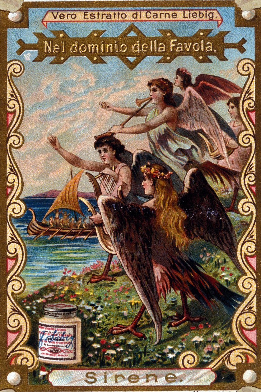 representasjon av sirener som tiltrekker sjømenn ved å synge. av Unknown artist