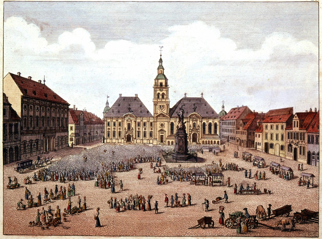 det offentlige torget i byen Mannheim (Tyskland). av Unknown artist