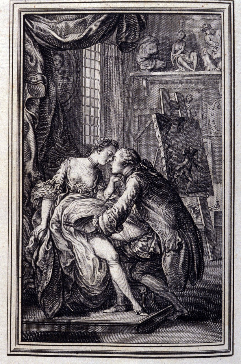tabellen- i "" Fortellinger og noveller på vers"" av Jean La Fontaine. 1762. av Unknown artist