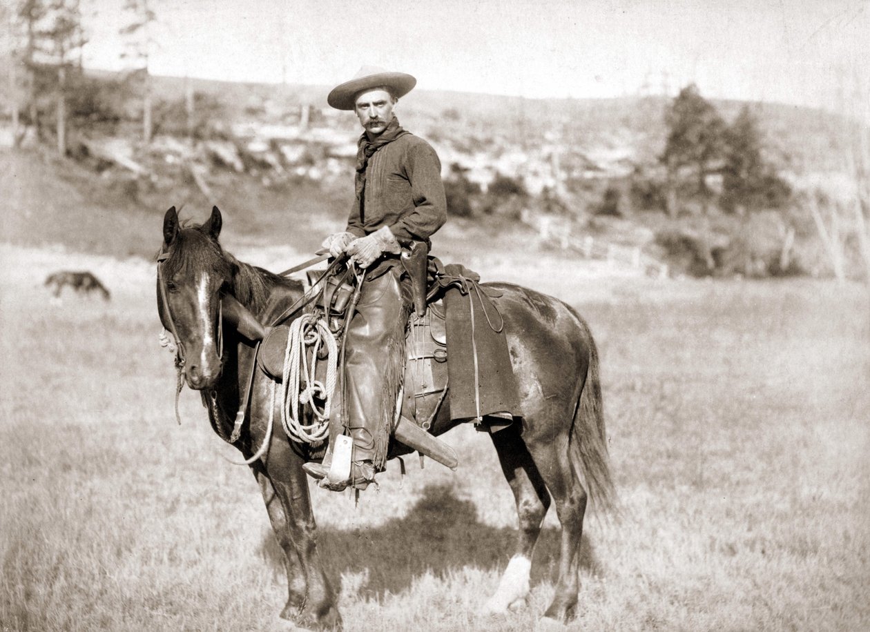 En cowboy på hesteryggen - foto av Unknown photographer